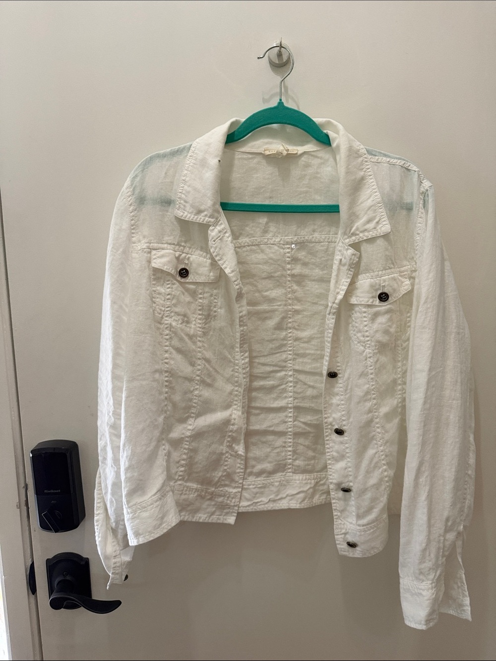 Eileen Fisher White Women's Lightweight Organic Linen Jacket